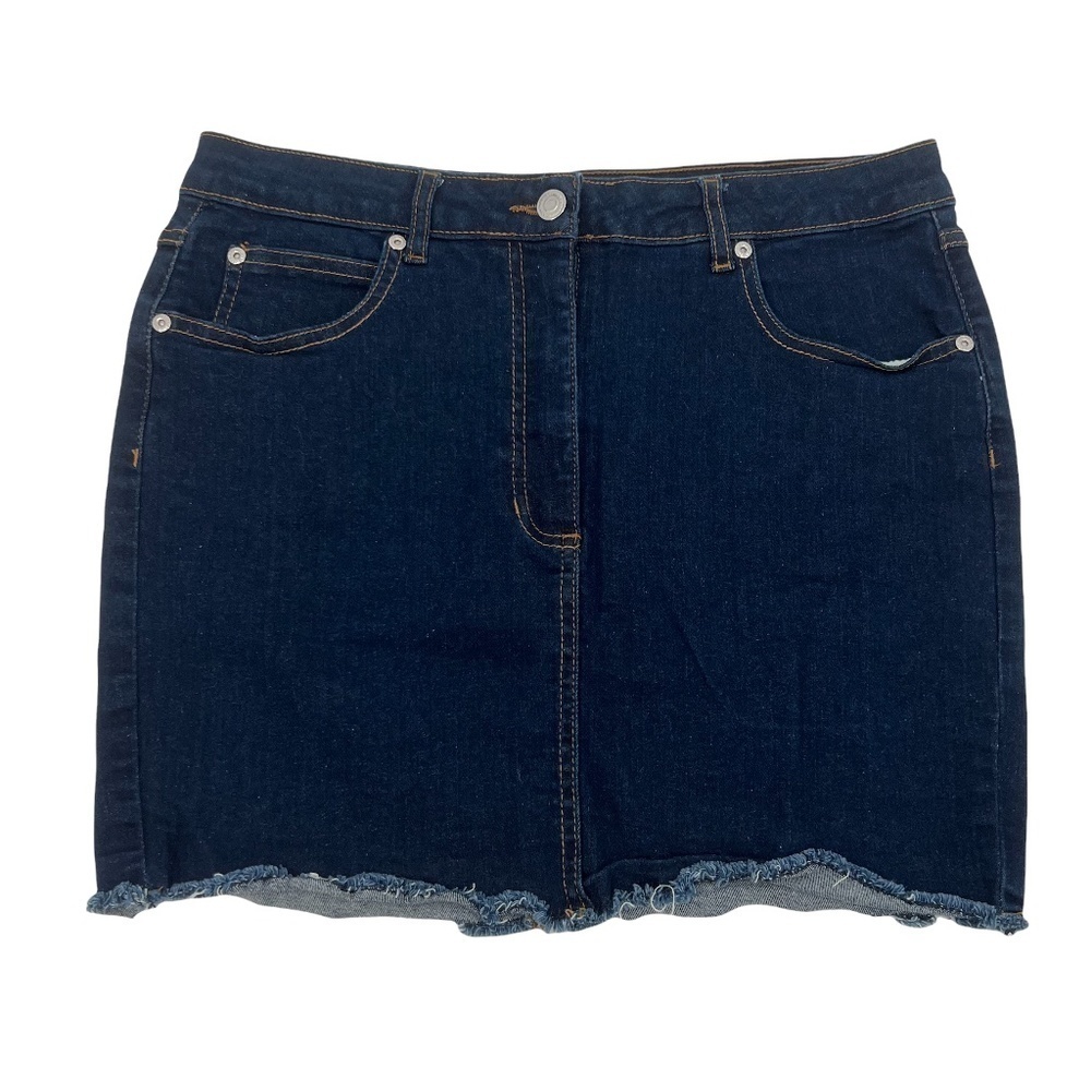 Parisian Cut Off Mini Denim Jean Skirt Size 12 Tall Women’s